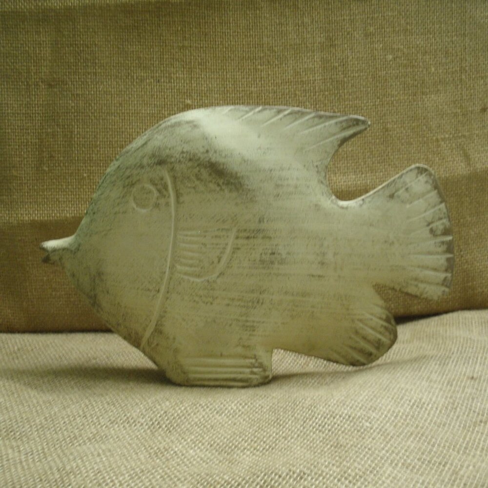 Vintage Handmade Rustic Wood Tropical Fish Figurine